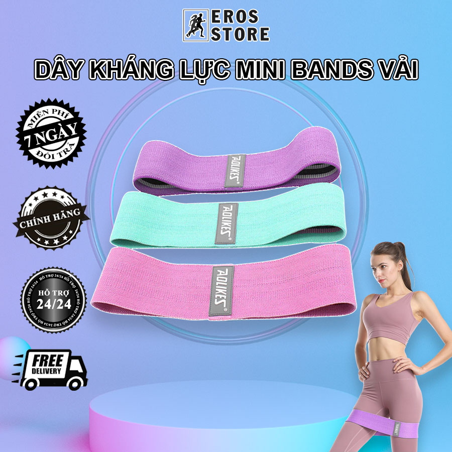 Dây kháng lực tập gym, dây miniband tập mông đùi vải EROS