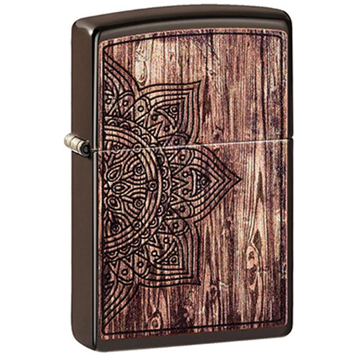 Bật Lửa Zippo 49184 – Zippo Wood Mandala Design Brown