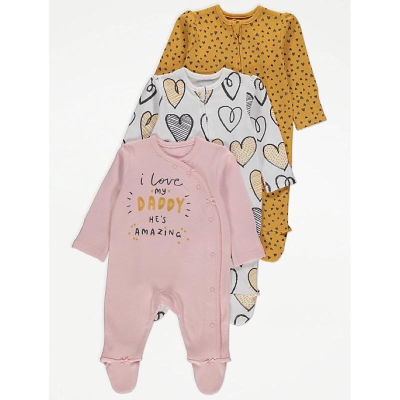 Combo 3 chiếc sleepsuit George chất cotton mềm mát