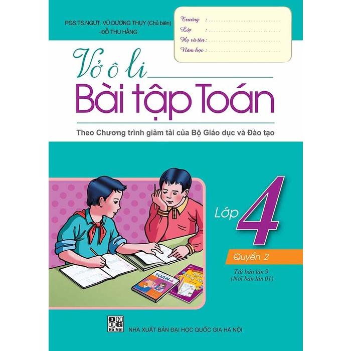 Bộ vở ô li bài tập Toán lớp 4 - quyển 2