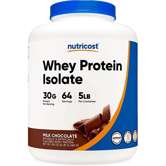 Nutricost Whey Protein Isolate Bổ Sung Protein Chất Lượng Cao Giúp Xây Dựng Cơ Bắp 5Lbs