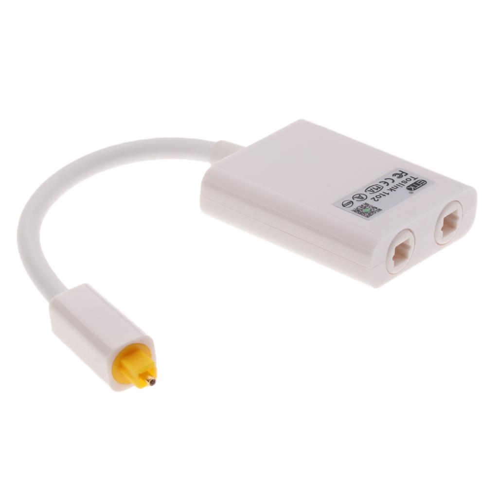 Splitter Optical Fiber SPDIF Duplicator Adapter For Toslink Digital Audio Cable For Adios 1 Pack White