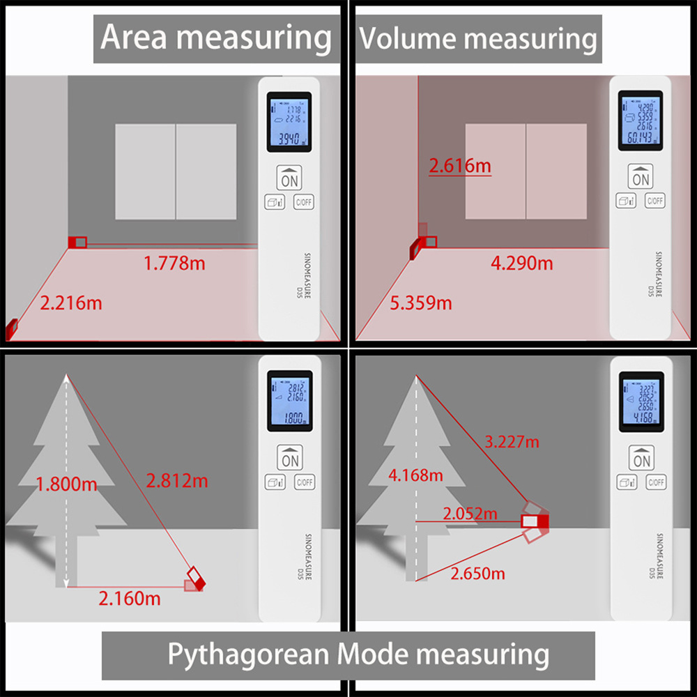 Máy Đo Khoảng Cách Kỹ Thuật Số Laser Cầm Tay D35 115FT 35m Dùng Pin