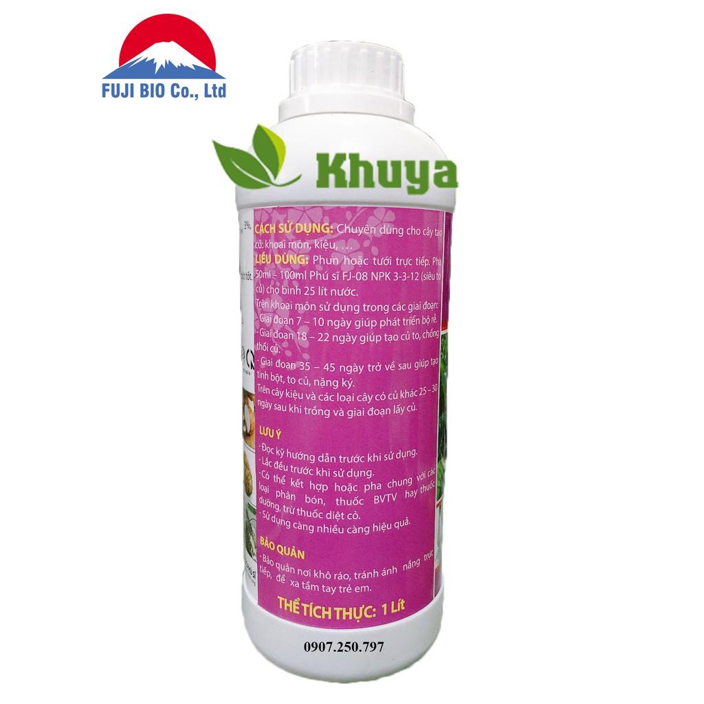 Phân bón NPK sinh học FJ Siêu To Củ chai 1 lít Tạo Củ Phì Củ Chống thối