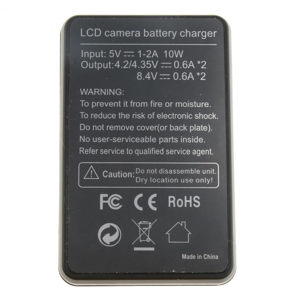 Dual Slots 2-Channel Battery Charger with Charging Cord for GoPro Hero 5 6 AHDBT-501