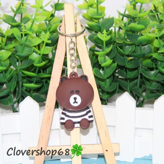 Móc khóa nhựa dẻo gấu Brown Rmic
