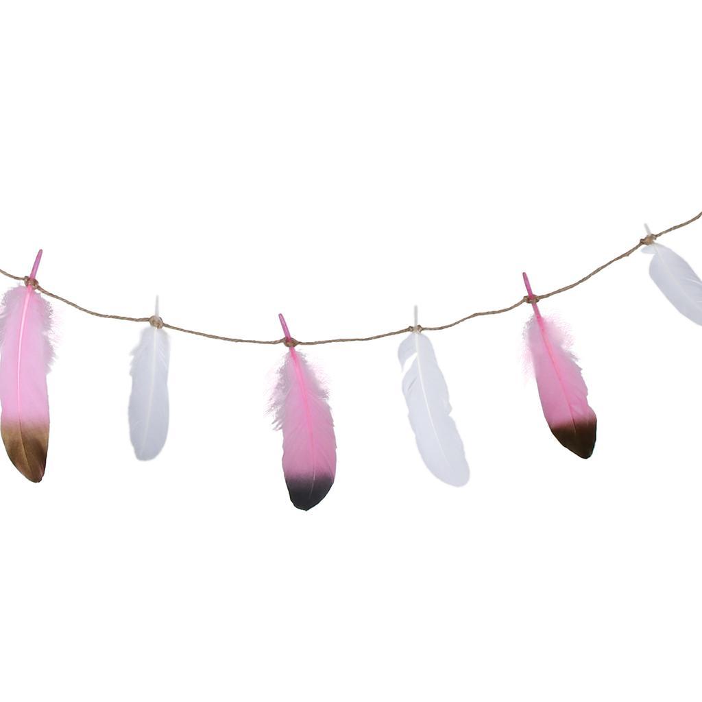 3X Dipped Feather Bunting Banner Hanging Garland Wedding Party Decoration C
