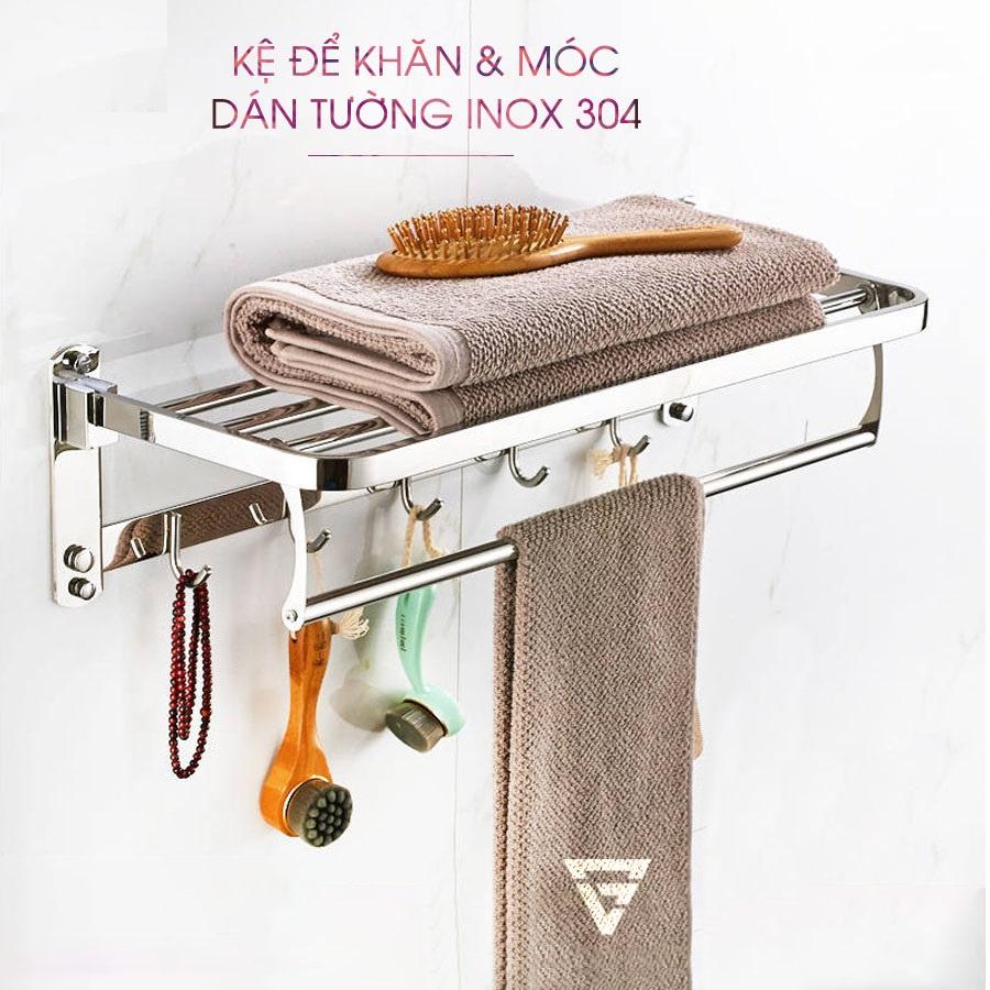 Kệ nhà tắm INOX 304 - Giá để đồ phòng tắm, Phụ kiện nhà tắm kèm bộ đinh vít khoan tường chiu tải 20kg - GL60