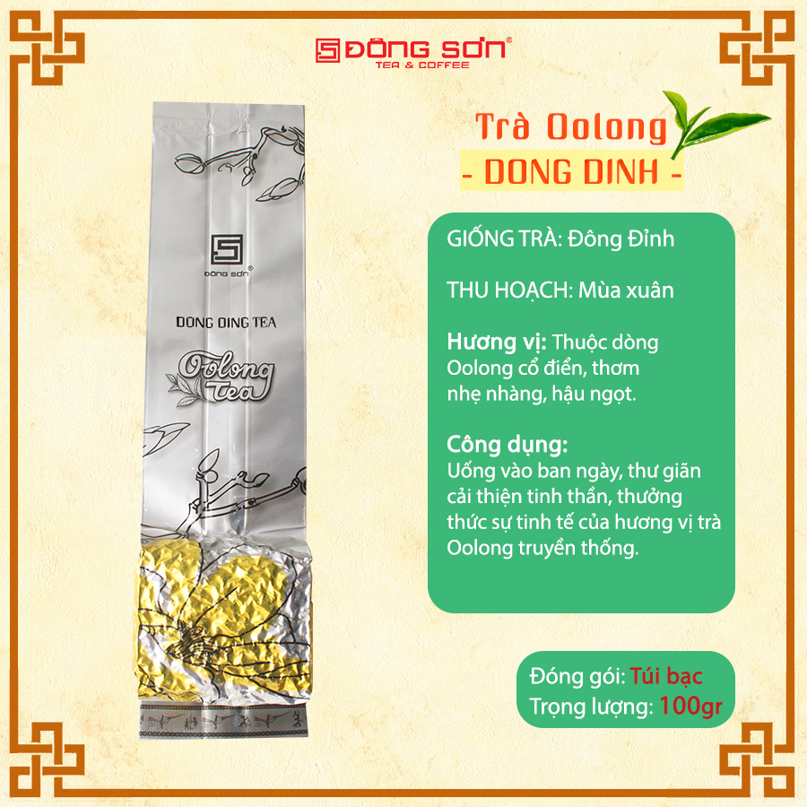 Trà Olong truyền thống [ DONG DING ] Hương vị Ô long truyền thống, hương khói nhẹ - Gói 100gr - Đông Sơn