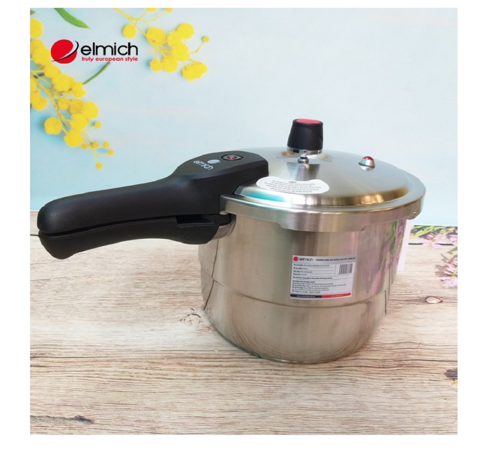 Nồi áp suất 3 đáy Inox 304 Elmich 22cm 5.5L EL3371 dùng bếp từ - Hàng chính hãng