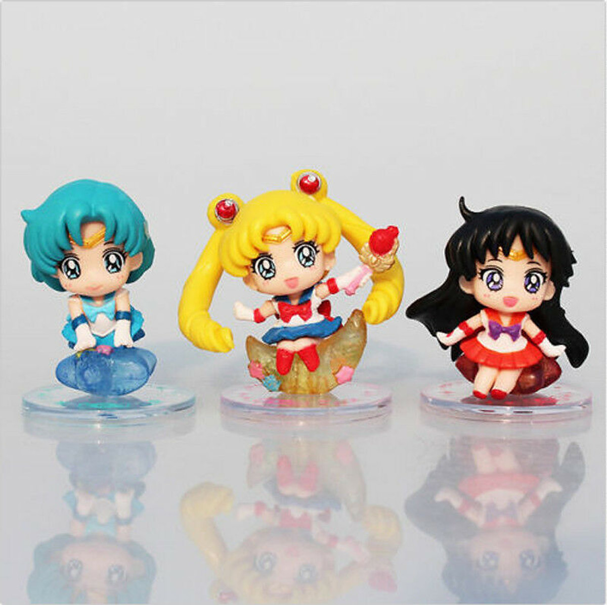 Bộ 6 mô hình Sailor Moon Thủy Thủ Mặt Trăng (4-6 cm) sưu tầm, trang trí bàn học