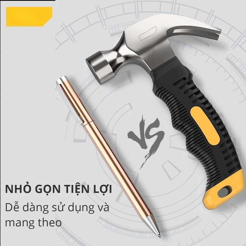Búa Lùn Nguyên Khối - Đóng Đinh, Nhổ Đinh Dễ Dàng, Tiện Dụng - Nhỏ Gọn, Tay Cầm Bọc Cao Su - DL441008