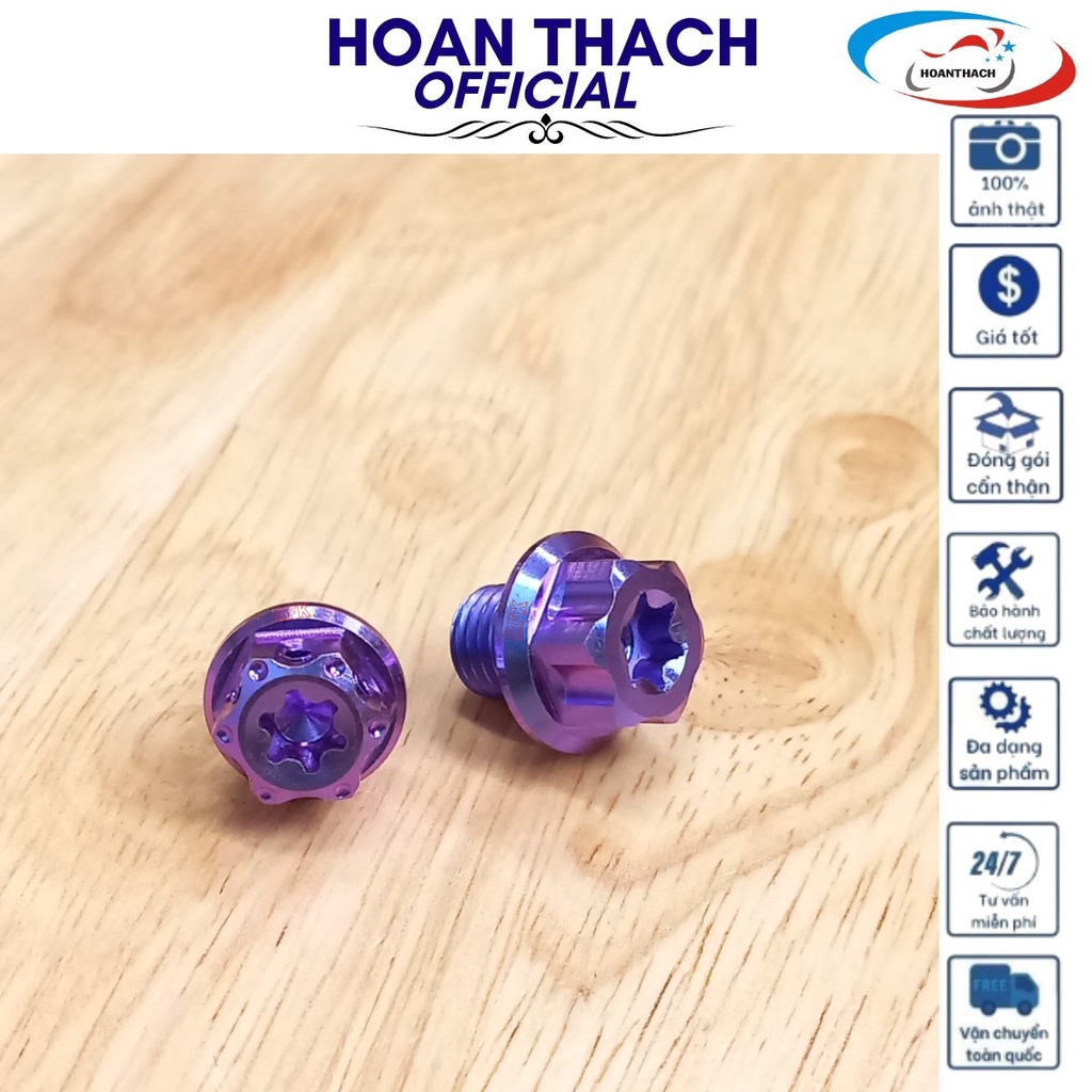 Ốc Chân Kính Gr5 Titan Ren Ngược 10L Màu Tím Dùng cho nhiều dòng xe , SP010313 (giá 1 con)