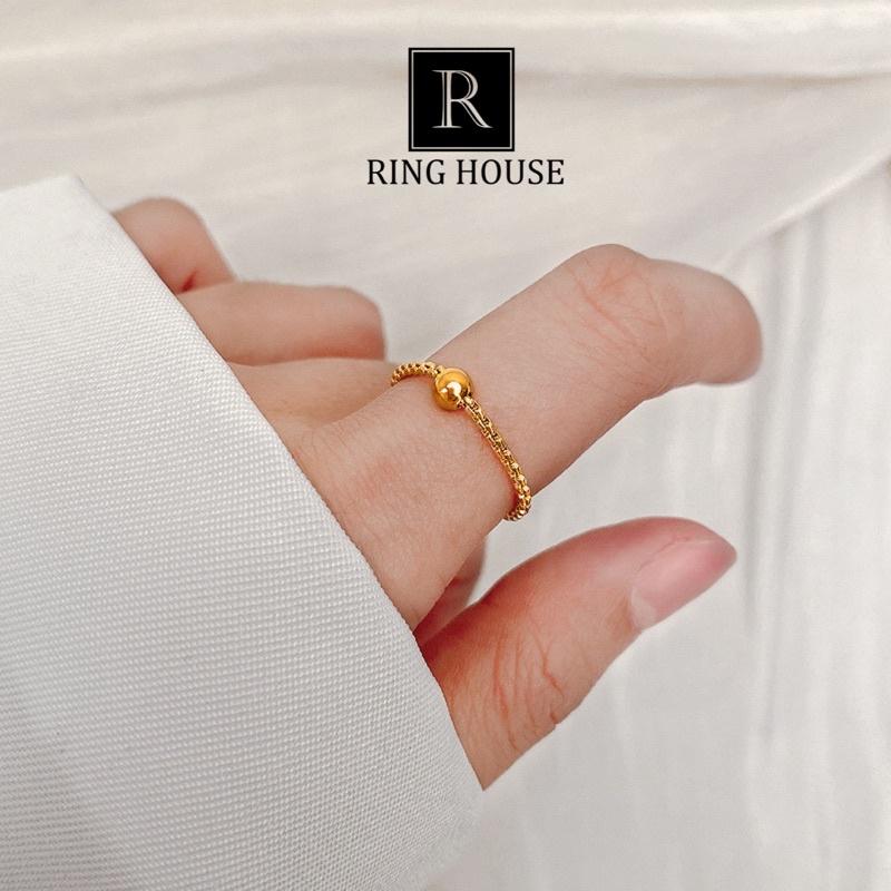 Nhẫn nữ titan không đen ball mảnh đẹp Ring House