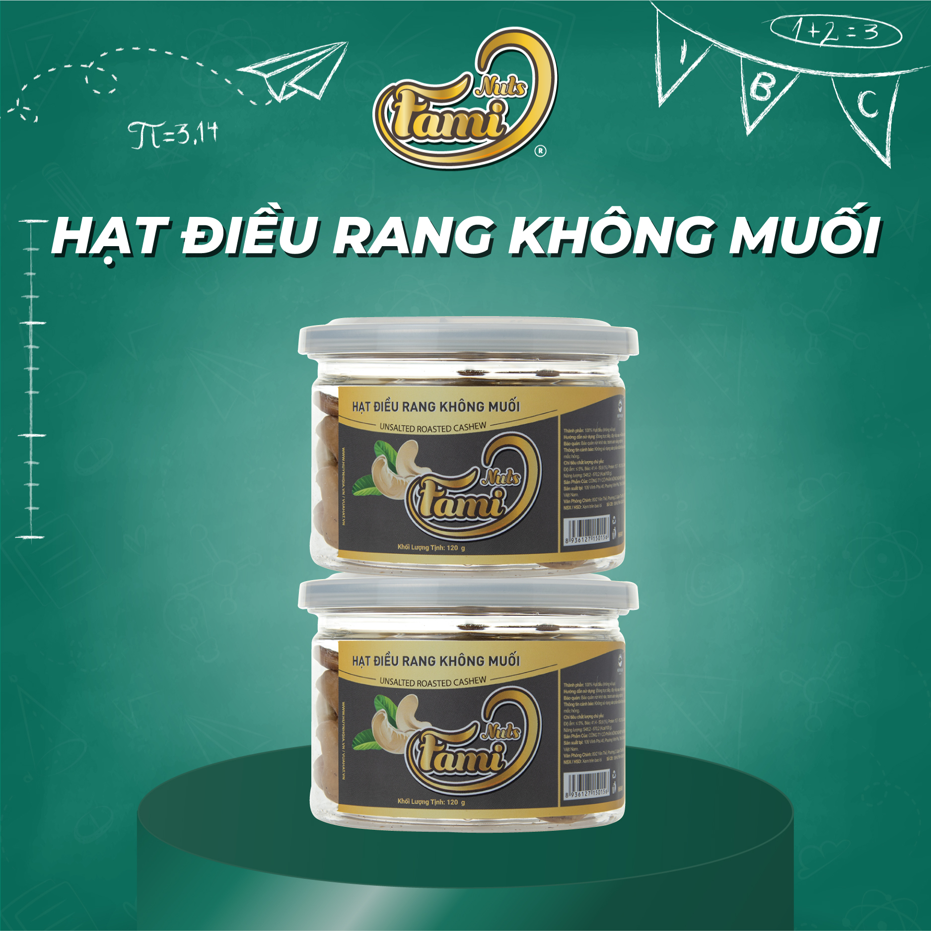 Hạt Điều Rang Không Muối Hũ Nắp Nhôm FAMINUTS