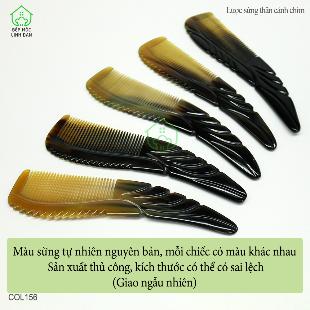 Lược Sừng Xuất Nhật (Size: XL-20.5cm) Dáng Thân Cánh Chim [COL156]