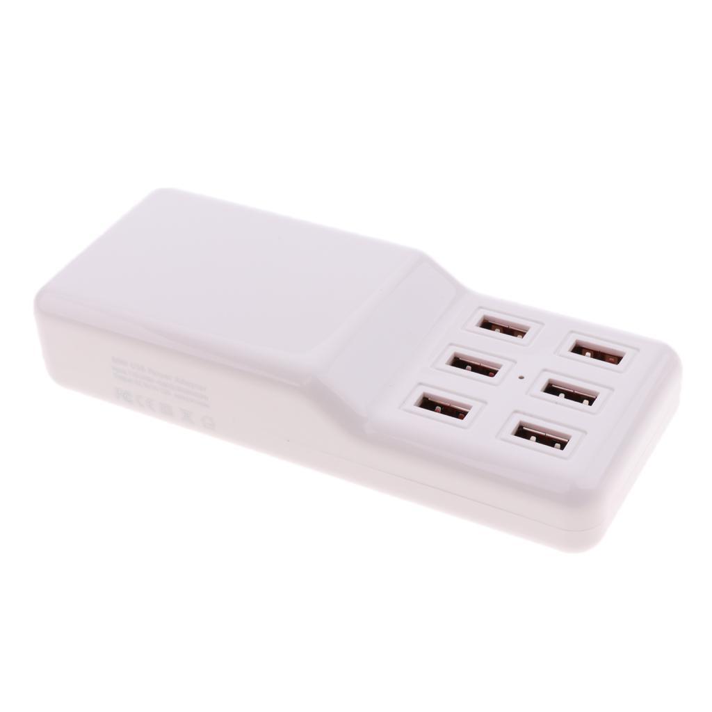 UK Plug High  USB Power Adapter Hub With 6 USB Ports For Charging
