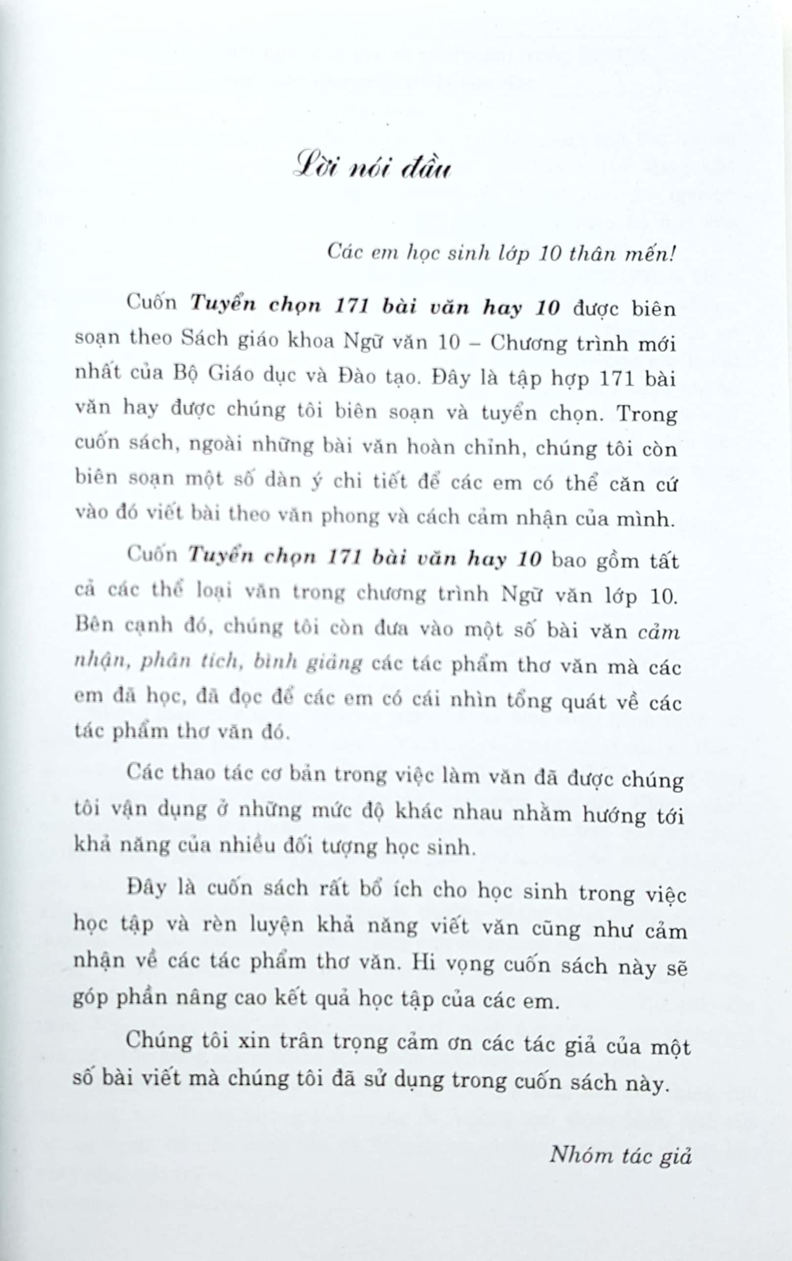 Tuyển Chọn 171 Bài Văn Hay Lớp 10