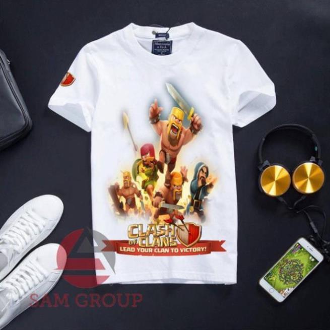 VHL Store Áo thun nam in hình Clash of Clans cotton màu màu trắng giá rẻ - spc mờ VHL Store