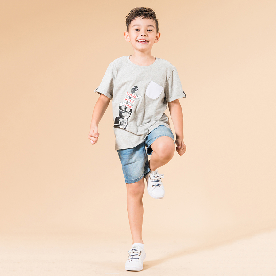 Áo Thun In Cây Đàn Đắp Túi Trắng Ugether UN09 - Xám