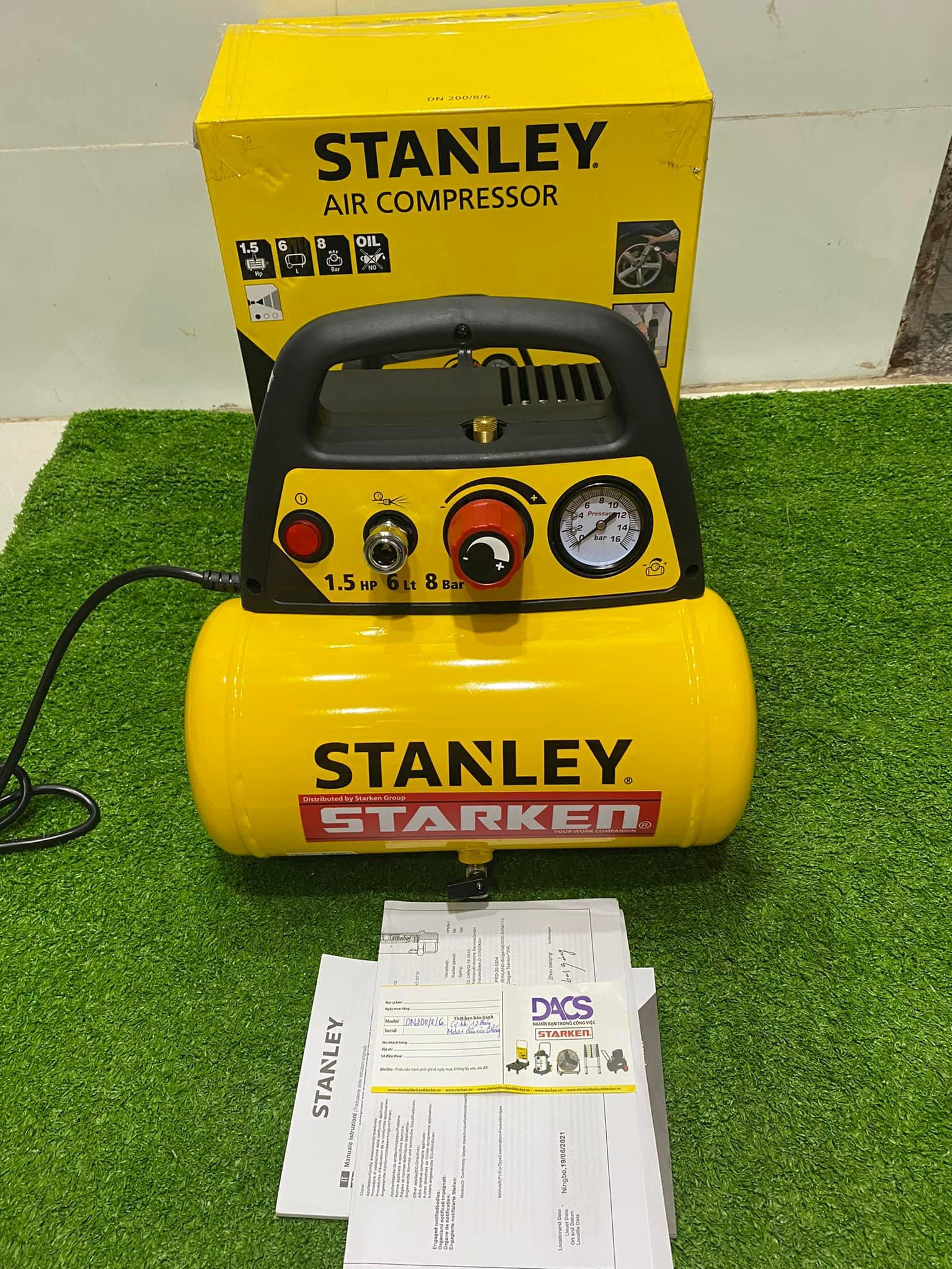 MÁY NÉN KHÍ KHÔNG DẦU 1.5 HP 6L STANLEY DN200/8/6 - HÀNG CHÍNH HÃNG