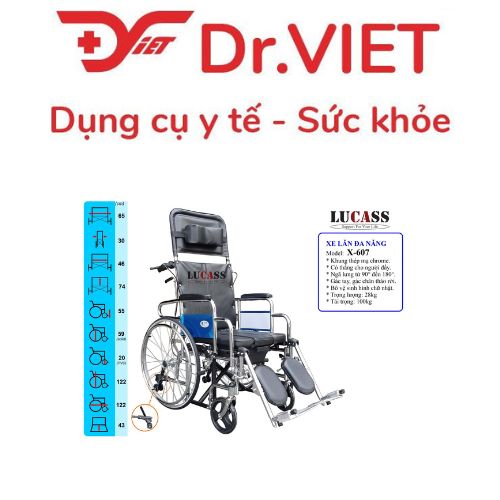 Xe lăn cao cấp đa năng Lucass X-607 và X-607B