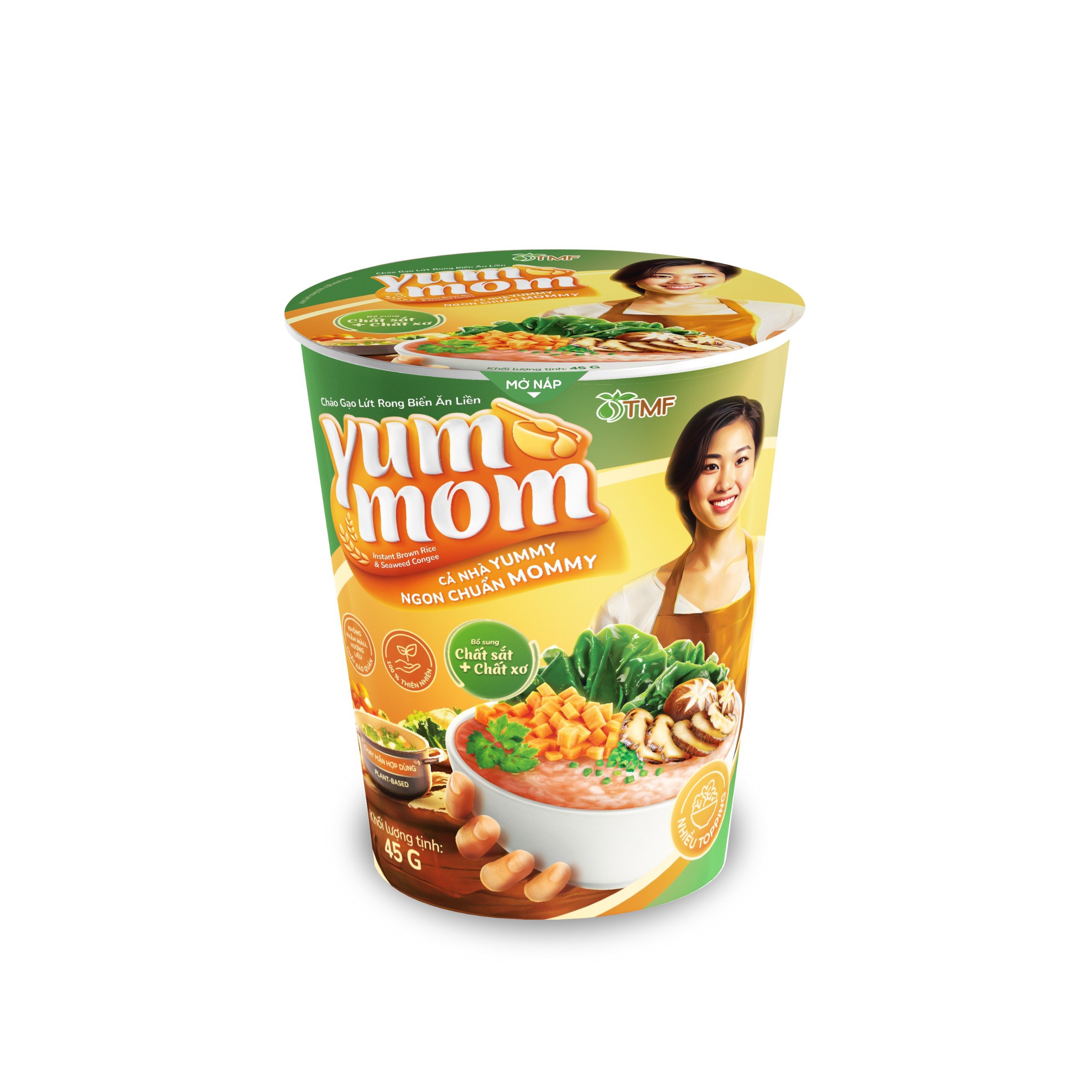 Cháo gạo lứt rong biển yến mạch ăn liền 45g TÂM MINH FOODS cho bé ăn dặm