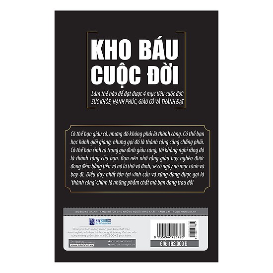 Kho báu cuộc đời - Làm thế nào để đạt được 4 mục tiêu cuộc đời - Sức Khỏe + Hạnh Phúc + Giàu Có + Thành Đạt(Tặng Kèm Booksmark)