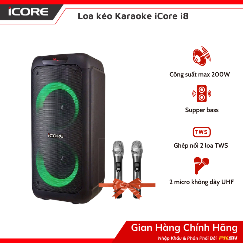 Bọ Loa Mic Karaoke Bluetooth Icore I8 - Hàng Chính Hãng - Icore I8