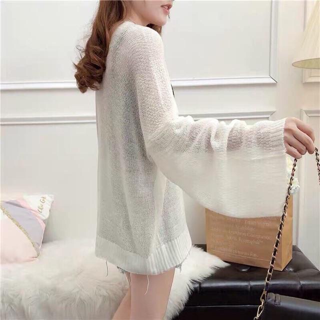 Cardigan len mỏng nhẹ dáng ngắn