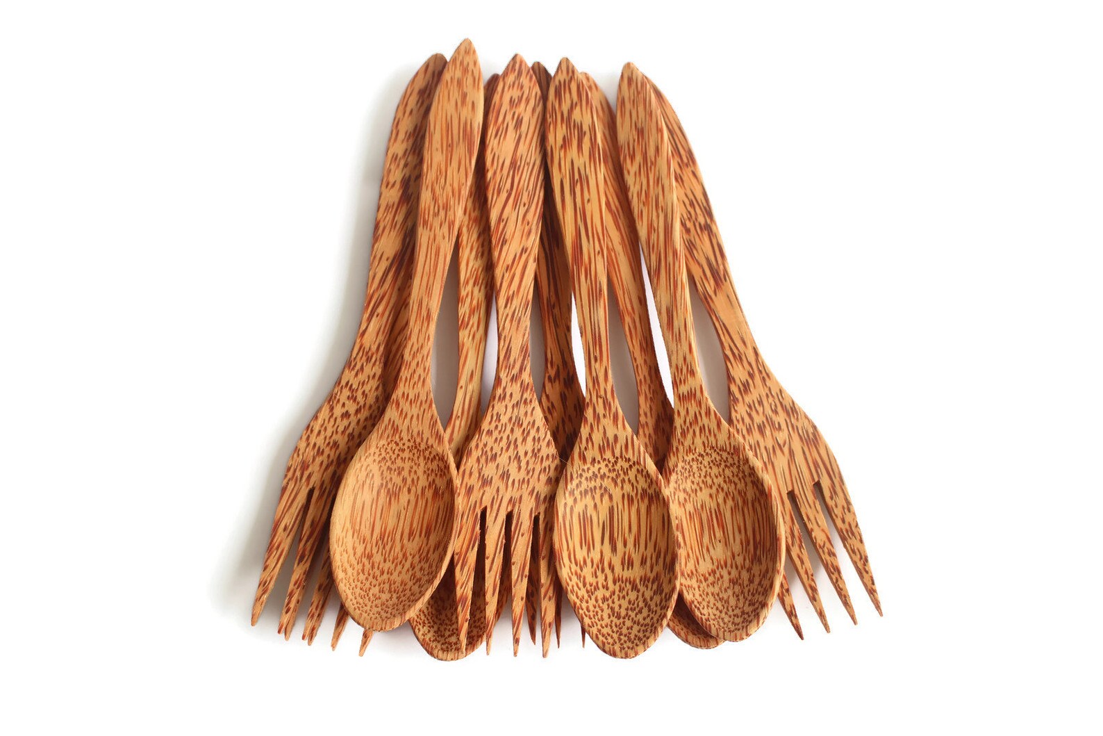 Bộ Thìa Gỗ & Muỗng Gỗ Dừa URSPACE Dùng Trộn Salad Chụp Ảnh Decor / COCONUT SPOON & FOLK