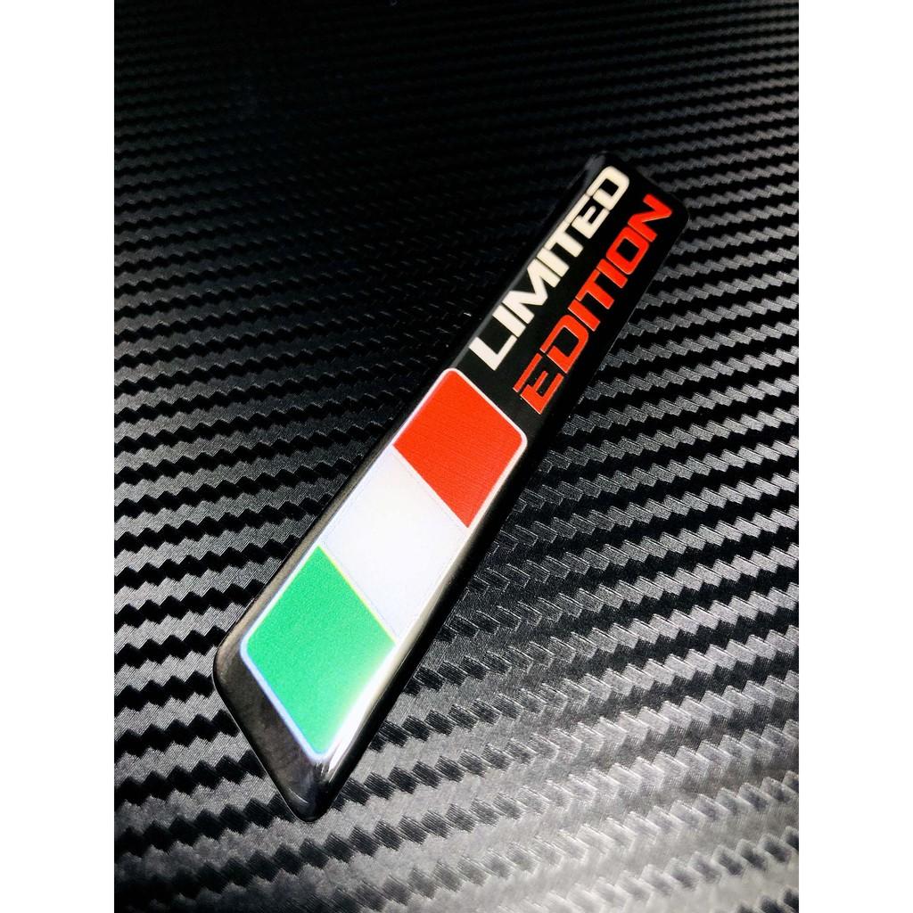 Bộ 2 Decal sticker tem nổi 3D italia flag LE