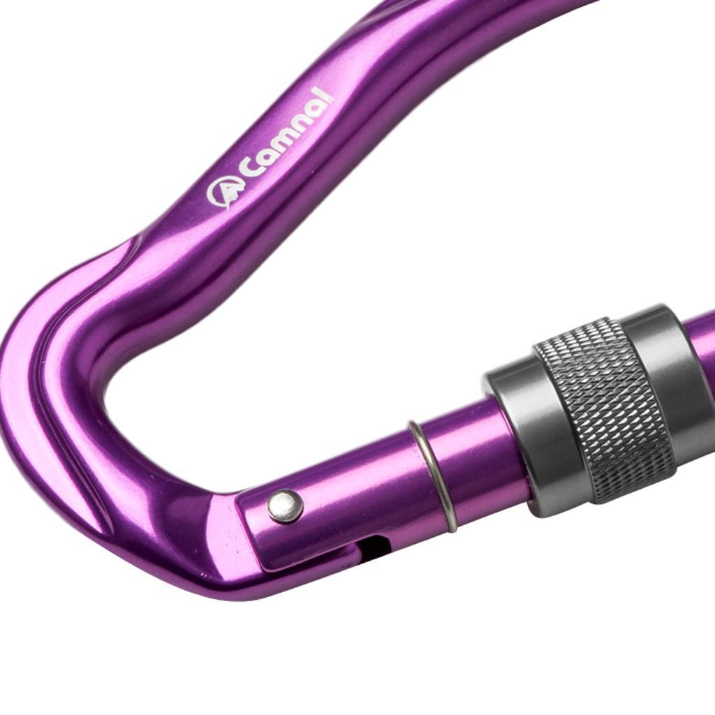 23KN Climbing Carabiner Mountaineering D Type Metal Clip Screw Lock