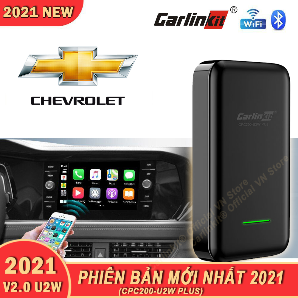 Carlinkit 2.0 U2W Plus 2021 - Apple Carplay không dây cho xe Chevrolet màn hình nguyên bản.