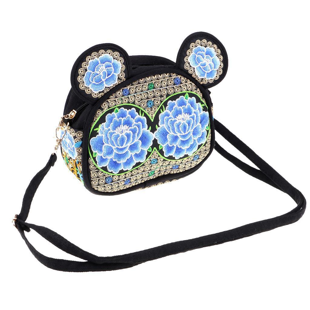 Peony Flower Embroidery Bag Retro Style Bag Embroidered Handbag Single Shoulder Female Shoulder Bag