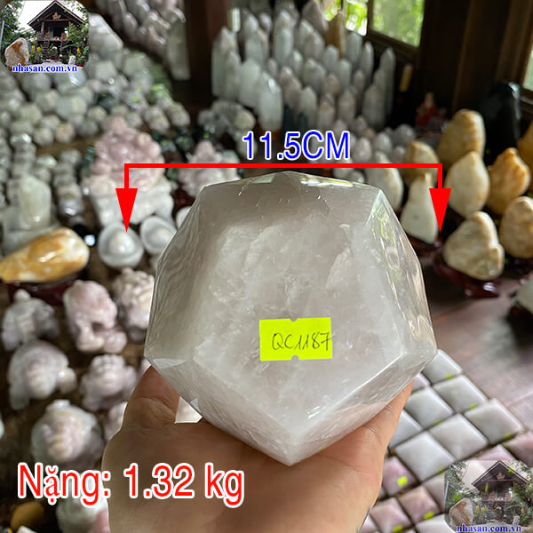 Đá thạch anh 12 mặt NHA SAN QC1187 Khơi nguồn năng lượng tích cực cho cuộc sống - 1.32 Kg