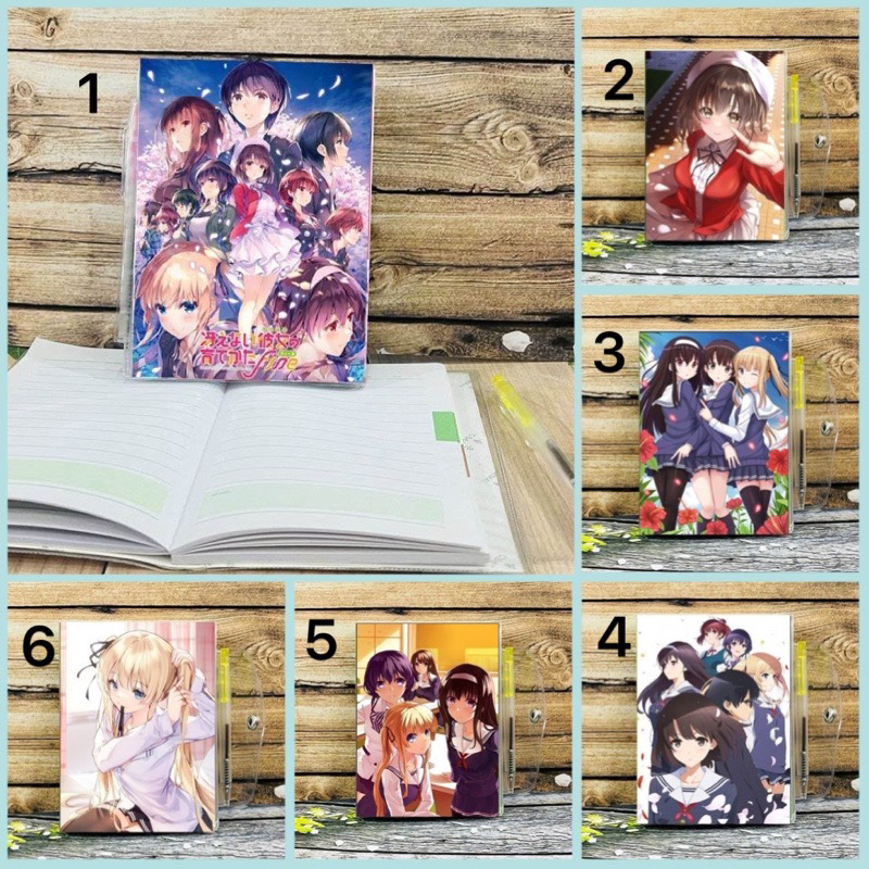 ￼Sổ tay anime Saenai Heroine no Sodatekata Saekano tặng kèm bút / sổ viết hình Saekano Saenai Heroine no Sodatekata