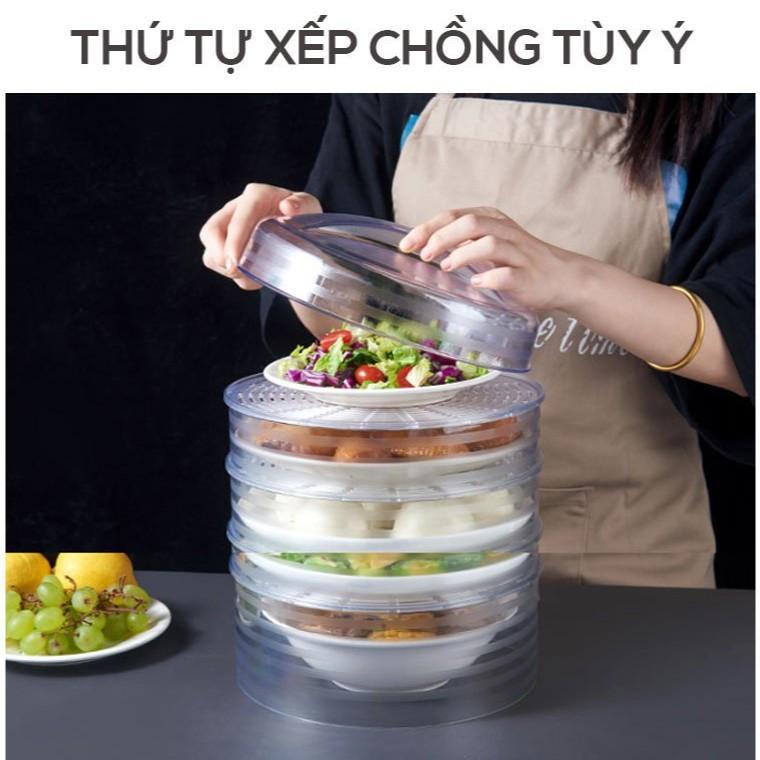 Lồng bàn đậy thức ăn trong suốt 5 tầng tiện lợi