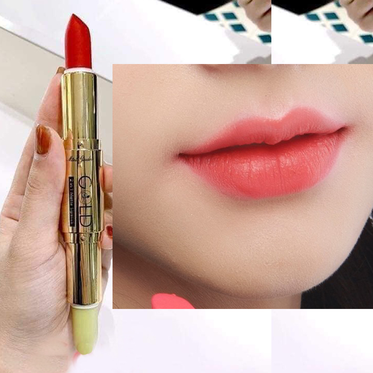 Son GOLD Matte Lipstick 2in1 Mini Garden Màu Hồng Đào