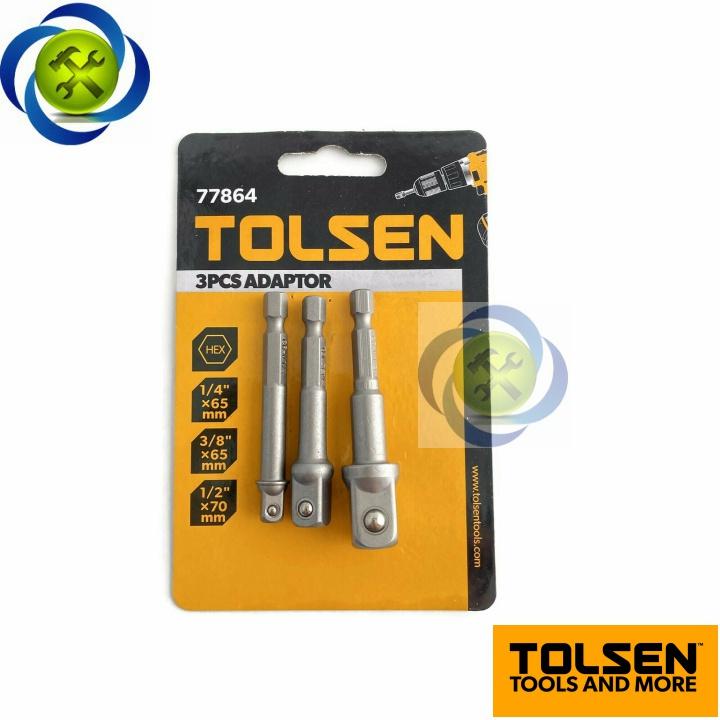 Bộ ba đầu chuyển lục giác sang bulong Tolsen 77864 1/2 &amp; 3/8 &amp; 1/4