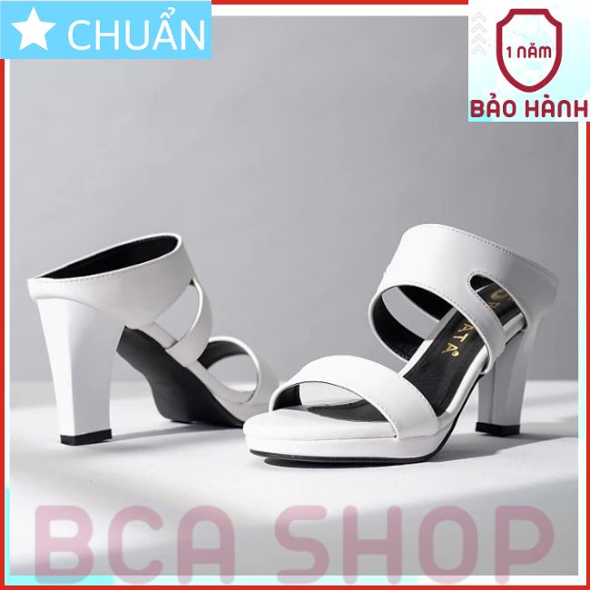 Giày cao gót nữ màu trắng 7p RO336 ROSATA tại BCASHOP hở mũi, hở gót cắt sành điệu và thời trang