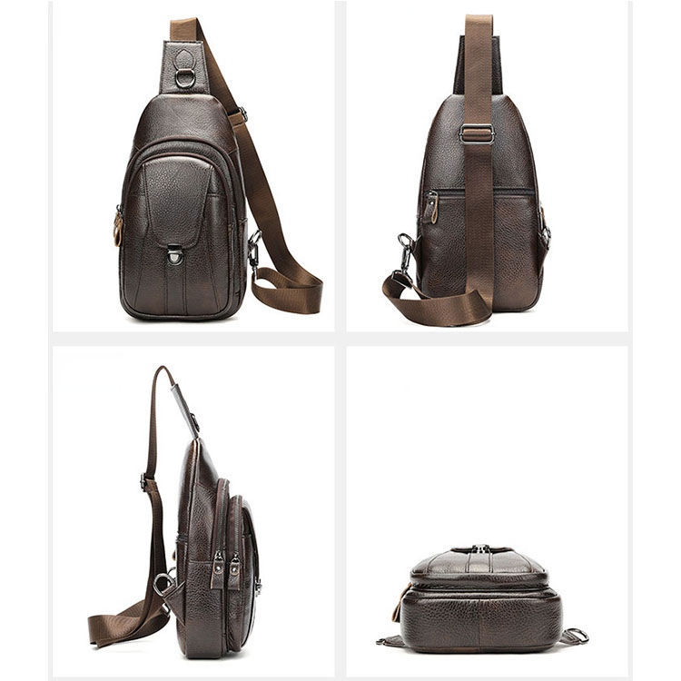 Túi đeo chéo nam da bò BHM9091 Túi đeo vai da thật. Túi đeo trước ngực