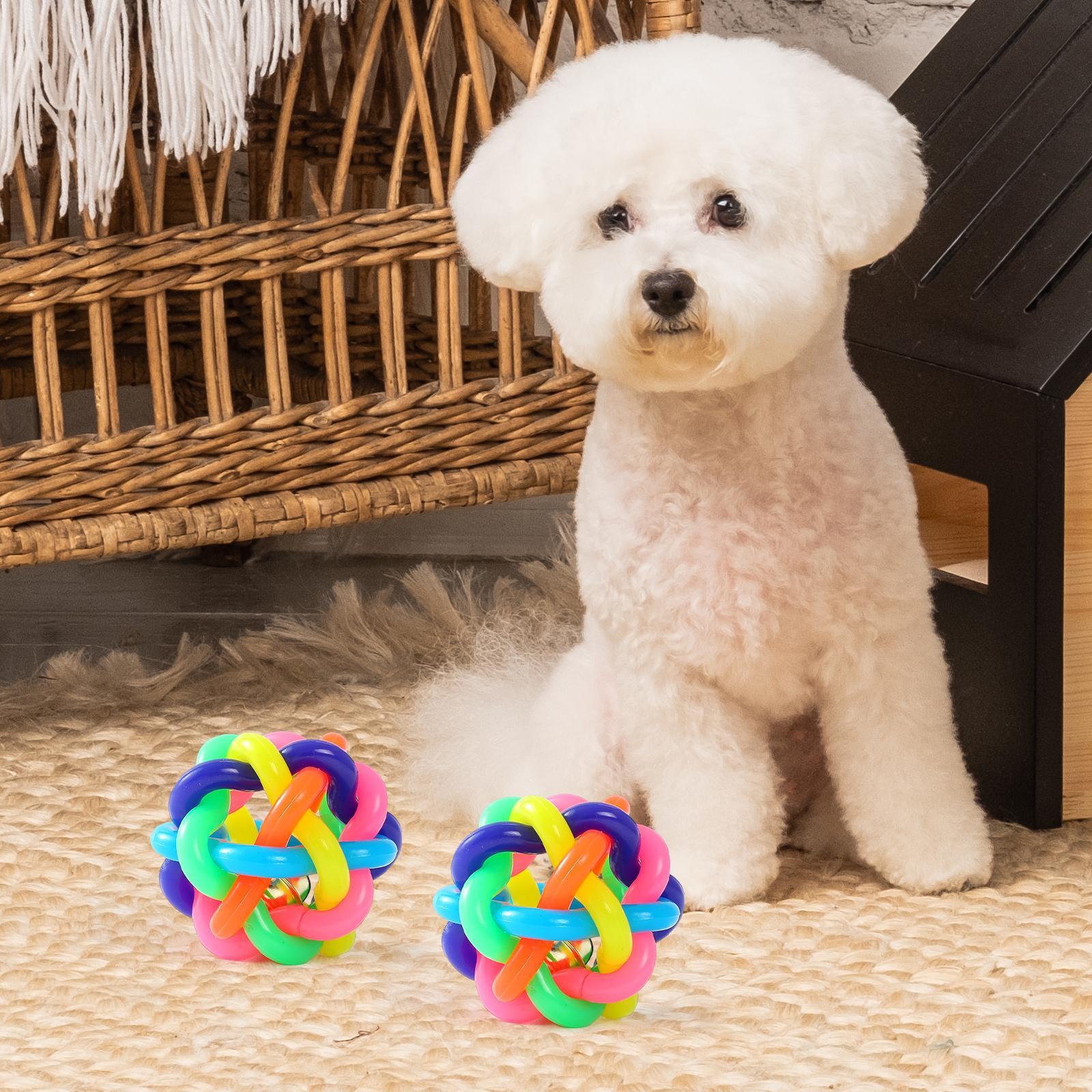 2Pcs  Rubber Balls Squeaky Toy Interactive Dog Toys for Exercise Indoor Cats