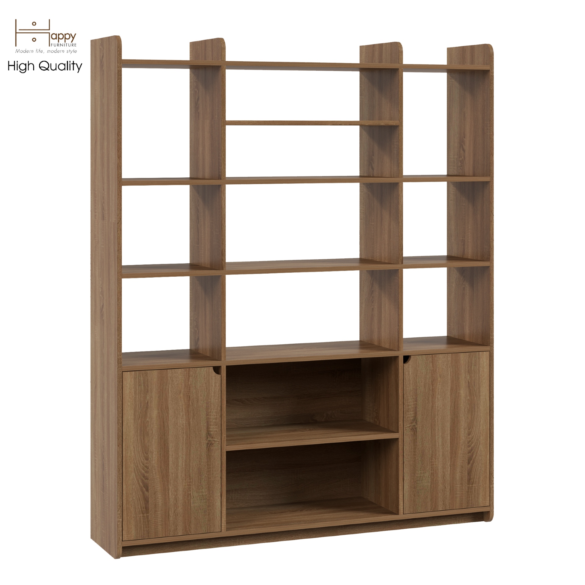 [Happy Home Furniture] CIRCLE, Tủ sách nhiều ngăn, 146cm x 35cm x 180cm (DxRxC),KSA_032
