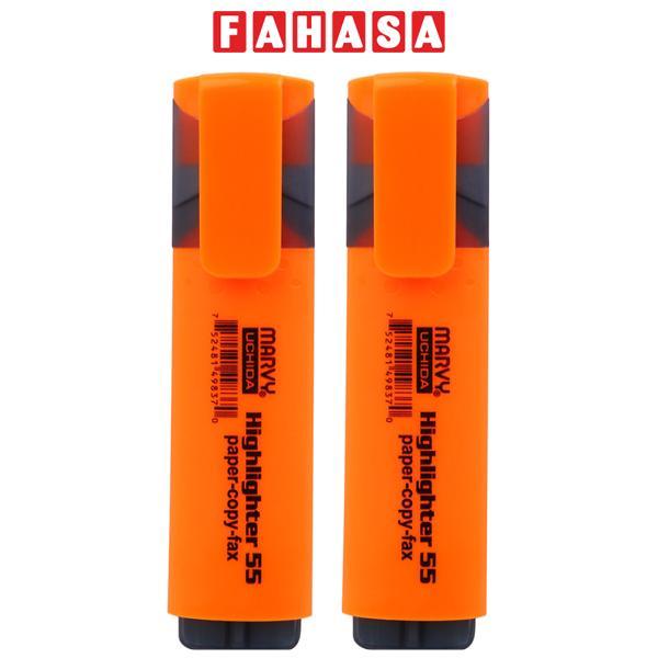 Vỉ 2 Bút Dạ Quang - Marvy HL55 - Fluorescent Orange