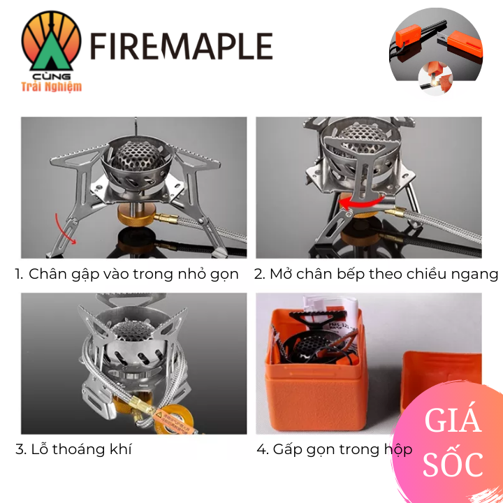 Bếp Gas Dã Ngoại Chuyên Dụng Fire Maple Nấu Ăn Ngoài Trời Nhỏ Gọn Tiện Lợi FMS-121PLUS