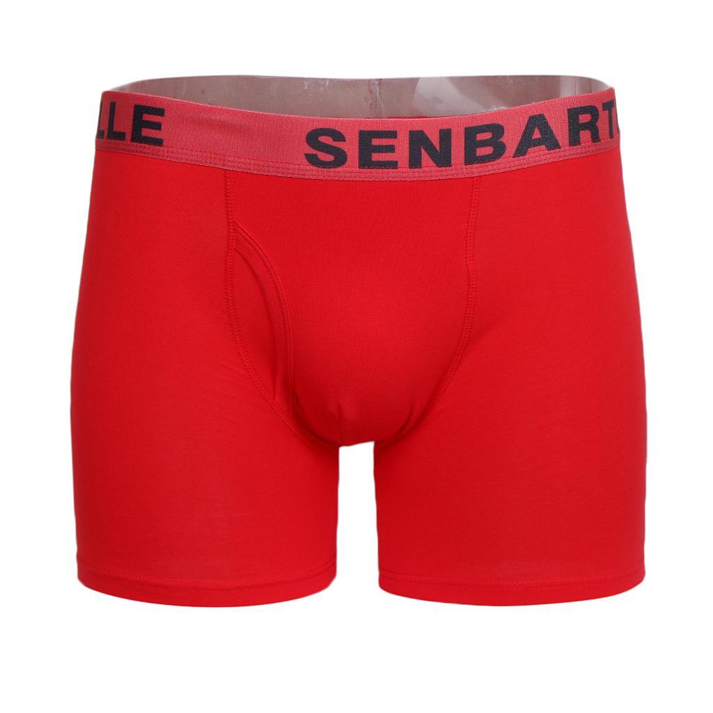 Men's Cotton Boxer Briefs Middle Rise Trunks Underwear Solid Color Plus Size