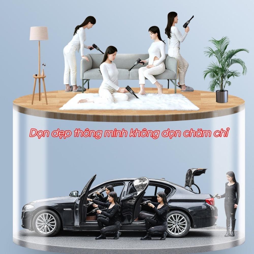 Máy hút bụi mini cầm tay sạc pin, máy hút bụi giường nệm, ô tô bàn làm việc đa năng, công suất 120w, bảo hành 12 tháng