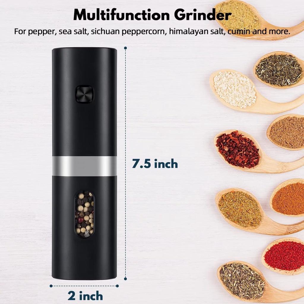 Máy Xay Tiêu Điện Tử Tự Động Một Tay Cầm Có Đèn LED Điều Chỉnh Được Hàng nhập khẩu