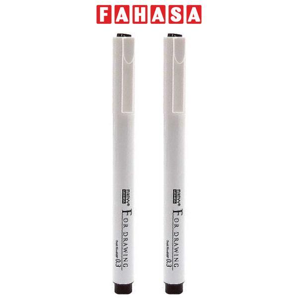 Vỉ 2 Bút Vẽ Kỹ Thuật 0.3 mm - Marvy 4600-18 - Dark Brown